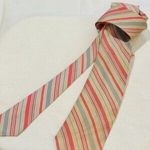 Vintage Red, Lt Grey, Pale Grey Stripe Acetate/Rayon Tie